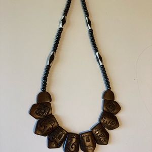 Faux Wooden Runes necklace